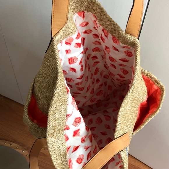 Stylish Tan and Blue Tote Bag - Picture 6 of 12